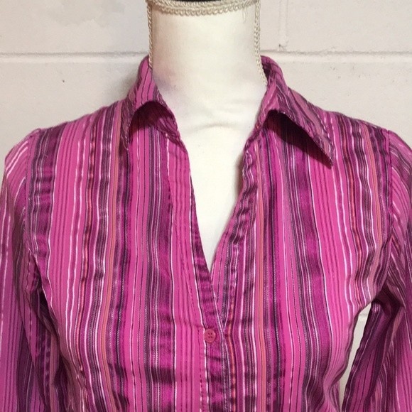 Apt. 9 Pink Stripe Blouse Sm. - Picture 2 of 5